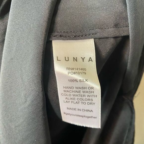 Lunya Washable Silk Slip Dress Black Size L - Picture 8 of 8